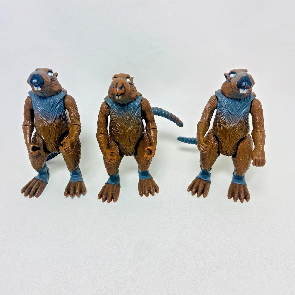 3 1988 Mirage Studios Playmates Master Splinter Action Figure TMNT 4.5" Rat Toy‎